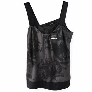 Daisy Fuentes Charcoal Floral Tank Blouse Size Medium